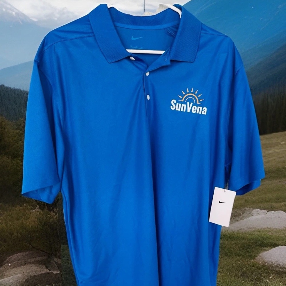 NWT-Nike Dri Fit Golf SunVena Blue Polo Sz Xl